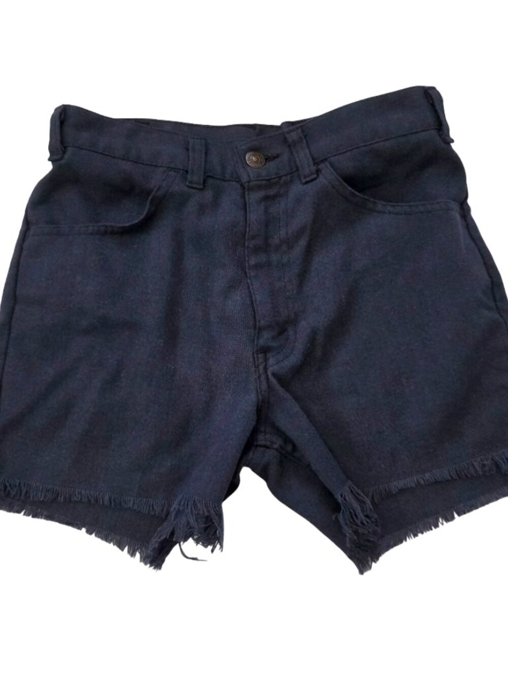Vintage Levi’s Sta Prest Shorts Womens XS 26 Navy Cutoff Raw Hem 80s Western
